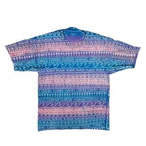 Vintage 80s CrazyShirt All Over Print Hawaii Maui Oahu Kauai Gradient Tee